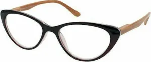 EYELEAD Ochelari de lectură-Presbyopia Bordeaux Butterfly cu braț de lemn E206 +1.25