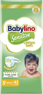 BABYLINO Sensitive Cotton Soft Baby Scutece No5+ 12-17 Kg Value Pack 42 Bucăți — preț și oferte