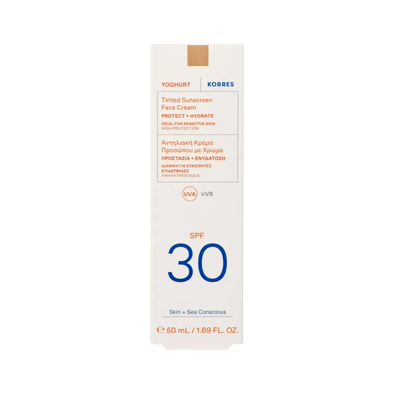 KORRES Sun Cremă de față colorată cu iaurt Cremă de față colorată cu iaurt Protecție solară cu culoare SPF30 50ml — preț și oferte