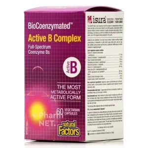 NATURAL FACTORS BioCoenzymated Active B Complex Vitamine B în formă activă 60 Capsule