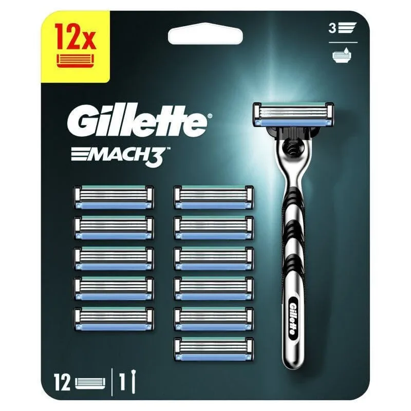 Mașină de bărbierit pentru bărbați GILLETTE Mach 3 și 12 capete de rezervă — preț și oferte