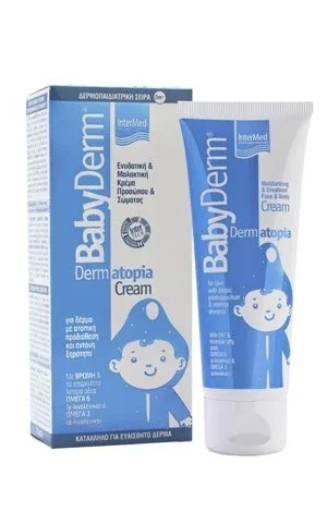 INTERMED Babyderm Dermatopia Cream Cremă hidratantă și emolientă pentru față și corp pentru sugari și copii 75ml
