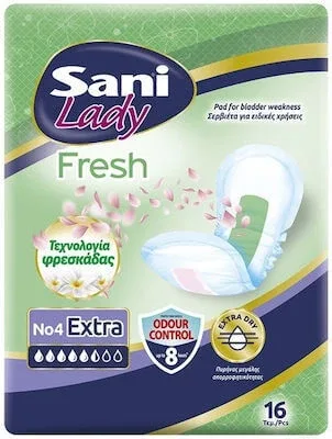 SANI Lady Fresh No4 Extra Absorbante de noapte pentru femei pentru incontinență ușoară 16 bucăți — preț și oferte