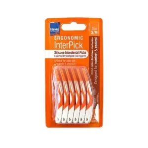 INTERMED Ergonomic InterPick InterPick Orange Perii de silicon Dimensiune S/M 36 bucăți