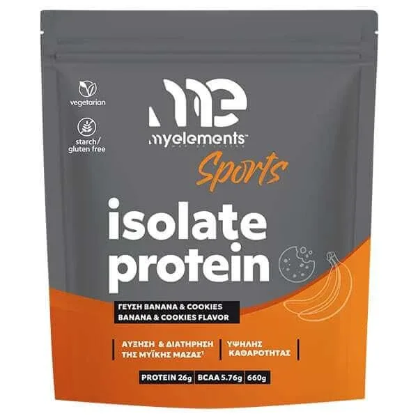 ELEMENTELE MELE Sport Izolat de proteine cu aromă de banane și biscuiți 660g My Elements — preț și oferte