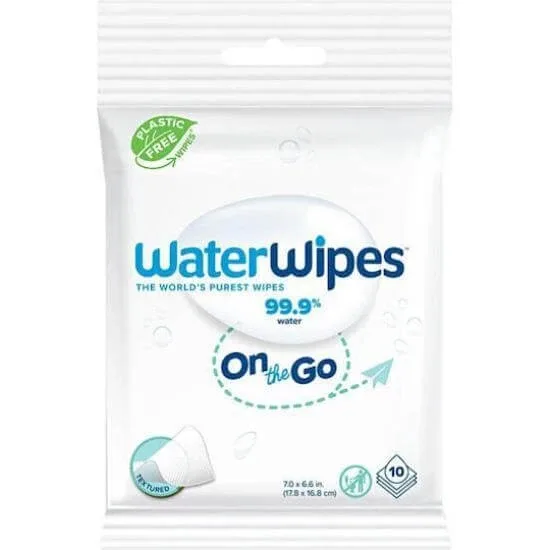 Șervețele umede WATERWIPES On The Go 100% fără plastic cu 99,9% apă 10 bucăți — preț și oferte