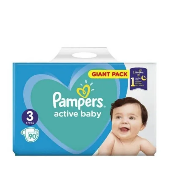 PAMPERS Scutece pentru copii Active Baby No.3 6-10Kgr 90 bucăți Pachet gigant — preț și oferte