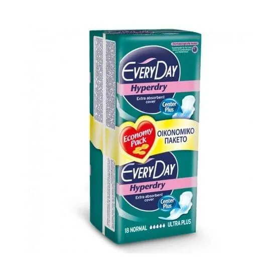 EVERY DAY Hyperdry Pads cu Wings Ultra Plus Center Normal x18 — preț și oferte