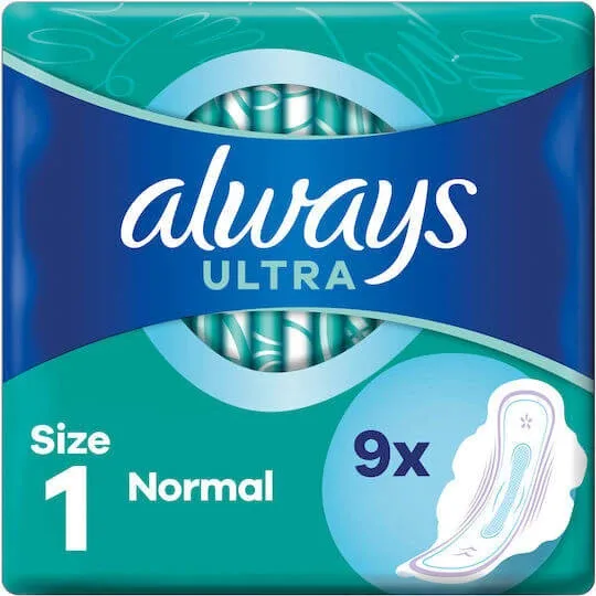 ALWAYS Ultra Normal Night Wings Pads pentru flux normal 4 picături mărimea 1, 9 bucăți — preț și oferte