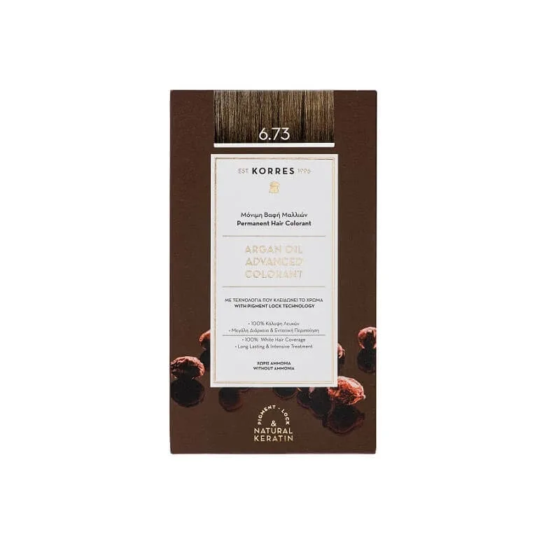 KORRES Argan Oil Advanced Colorant Vopsea de păr 6.73 Golden Cocoa — preț și oferte