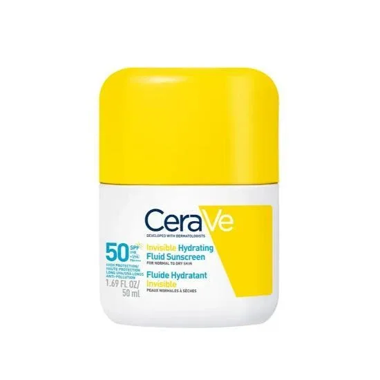 CERAVE Invisible Hydrating Fluid Sunscreen pentru piele normală până la uscată SPF50+ 50ml — preț și oferte