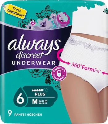 ALWAYS Discreet Plus Scutece Scutece Brat Medium 9 bucăți — preț și oferte