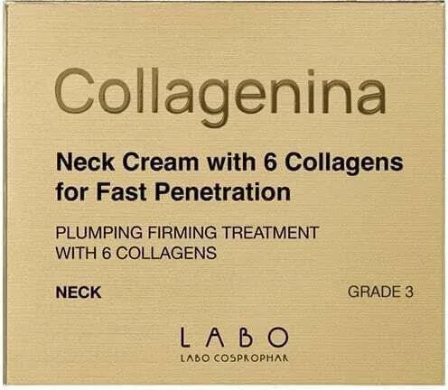 COLLAGENINA Neck Cream Grade 3 Tratament pentru gât pentru refacerea volumului, fermitate și elasticitate cu 6 molecule de colagen pentru absorbție imediată 50ml — preț și oferte
