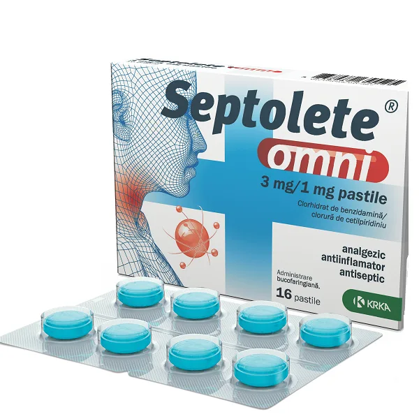 SEPTOLETE OMNI EUCALIPT 3 MG/1 MG X 16 KRKA, D.D. NOVO MEST — preț și oferte