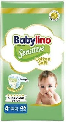 BABYLINO Sensitive Cotton Soft Baby Scutece No4+ 10-15 Kg Value Pack Pieces — preț și oferte