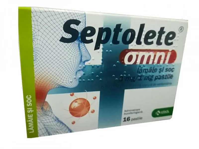 SEPTOLETE OMNI LAMAIE SI SOC 3 MG/1 MG X 16 KRKA — preț și oferte