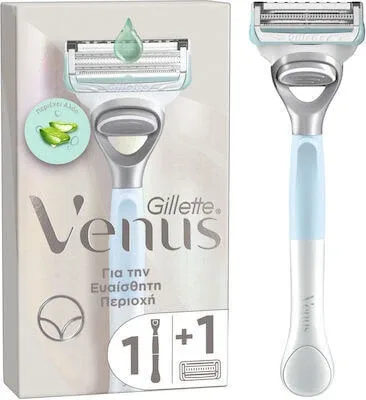 GILLETTE Aparat de bărbierit Venus pentru femei pentru piele sensibilă 1 aparat și 1 cap de rezervă — preț și oferte