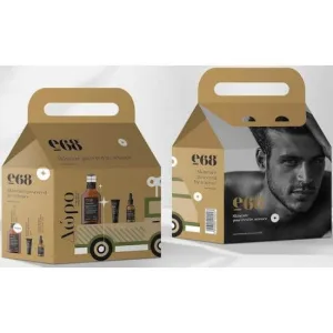 E68 Men Skin Care Promo Radiant Smooth Men's Face Cream, 50ml & Intense Recovery Soothing Beard & Hair Oil, 30ml & Energy Boost Men's Toning Shower Gel, 300ml,