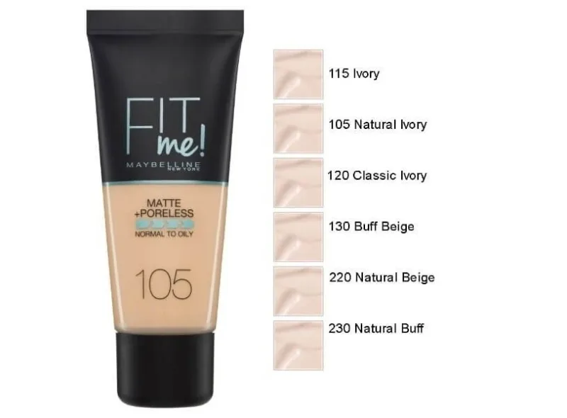 MAYBELLINE Fit Me Fond de ten pentru acoperire mată naturală 30ml 105 Natural Ivory Maybelline New York — preț și oferte