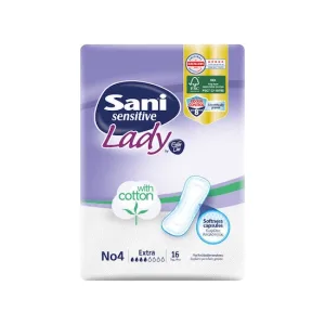 SANI Sensitive Lady Discreet Absorbant Șervețele sanitare Acateia No4 Extra x16 bucăți