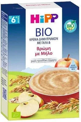 HIPP Bio Cremă de cereale cu lapte Ovăz și mere Cremă de cereale fără zahăr pentru 6+ luni 250gr — preț și oferte