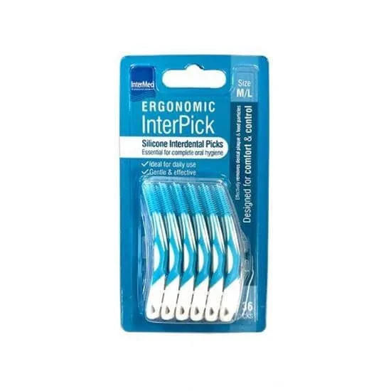 INTERMED Ergonomic InterPick Perii de silicon albastru Dimensiune M/L 36 bucăți — preț și oferte