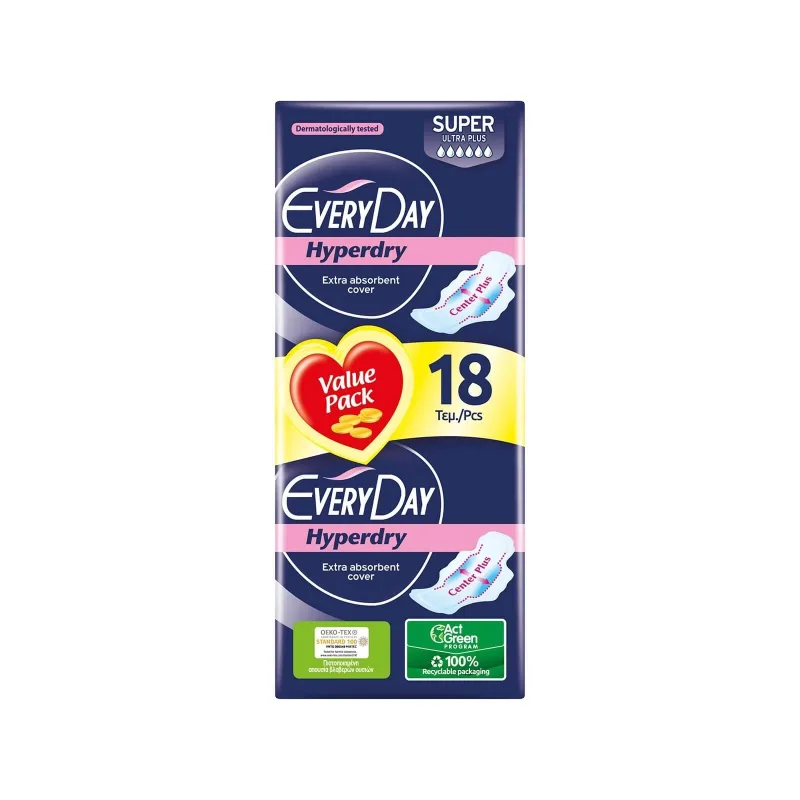 EVERY DAY Hyperdry Pads cu aripi Ultra Plus Center Super x18 — preț și oferte
