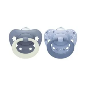 NUK First Choice Classic Day & Night suzetă din silicon cu husă 6-18 luni 2 bucăți