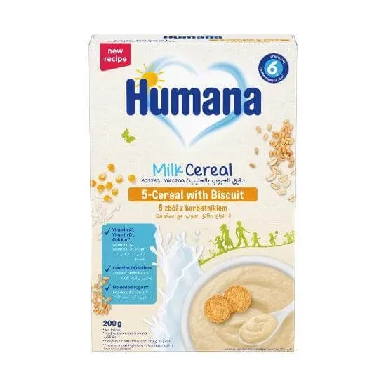 HUMANA Cream 5 Cereale cu biscuit 200gr — preț și oferte