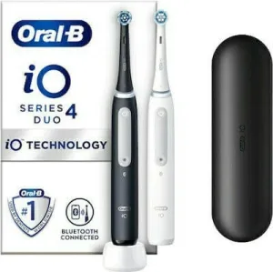 Periuță de dinți electrică reîncărcabilă ORAL B iO Series 4 Duo în alb și negru 2 bucăți