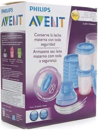 AVENT Recipiente pentru depozitarea laptelui matern cu adaptoare 10 bucăți — preț și oferte