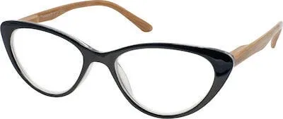 EYELEAD Reading-Presbyopia Ochelari Fluture negru cu braț de lemn E204 +2.50 — preț și oferte