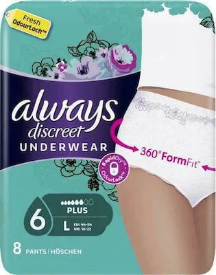 ALWAYS Discreet Plus Scutece Scutece Brace Mare 8 Bucăți — preț și oferte