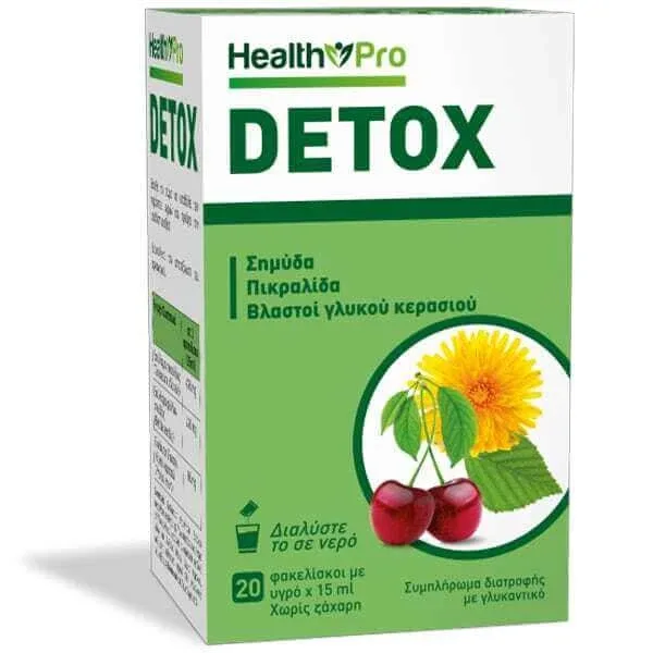 HEALTH PRO Detox Supliment alimentar pentru detoxifiere cu aromă de cireșe 20 pliculețe — preț și oferte