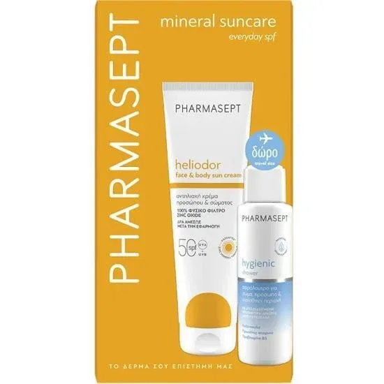 PHARMASEPT Promo Heliodor Face & Body Sun Cream Spf50, 150ml & Gift Travel Size Hygienic Shower Cream 100ml — preț și oferte