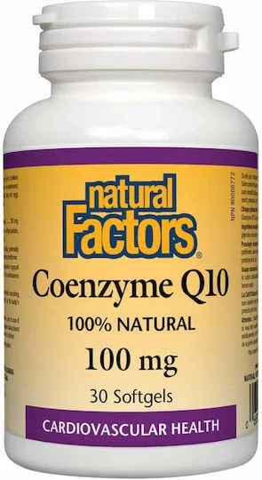 NATURAL FACTORS Coenzima Q10 100mg Supliment alimentar pentru stimularea metabolismului 30 Capsule