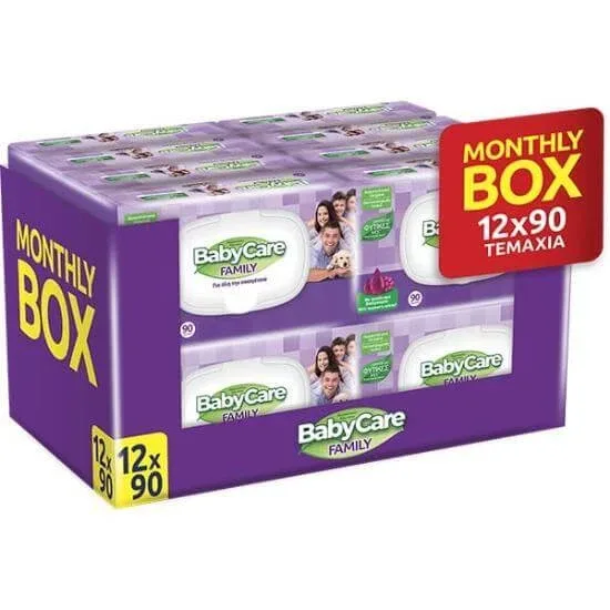BABYCARE Baby Wipes Family Raspberry pentru întreaga familie (12 pachete de 90 bucăți) 1080 bucăți — preț și oferte