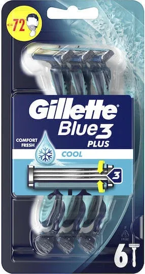 GILLETTE Blue 3 Plus Cool Aparate de ras de unică folosință cu 3 lame și bandă lubrifiantă 6 bucăți — preț și oferte