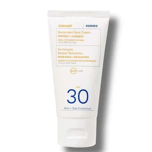KORRES Yoghurt Sunscreen Face Cram Protejează și hidratează crema de față cu protecție solară cu iaurt SPF30 50ml — preț și oferte