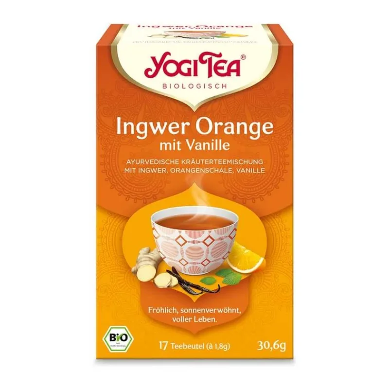 YOGI TEA, ghimbir portocaliu cu vanilie, ceai organic din plante 17X1,8 g — preț și oferte