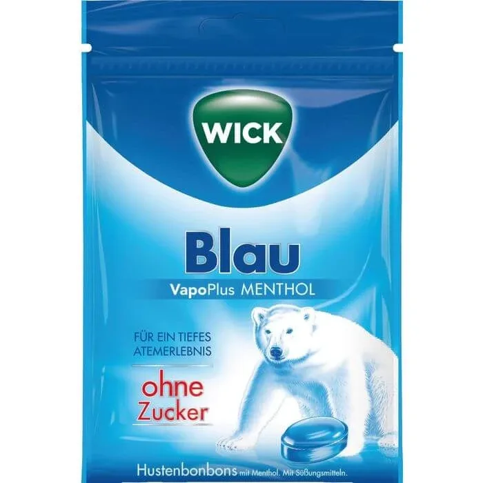 WICK BLAU bomboane mentolate fără zahăr plic 72 g — preț și oferte