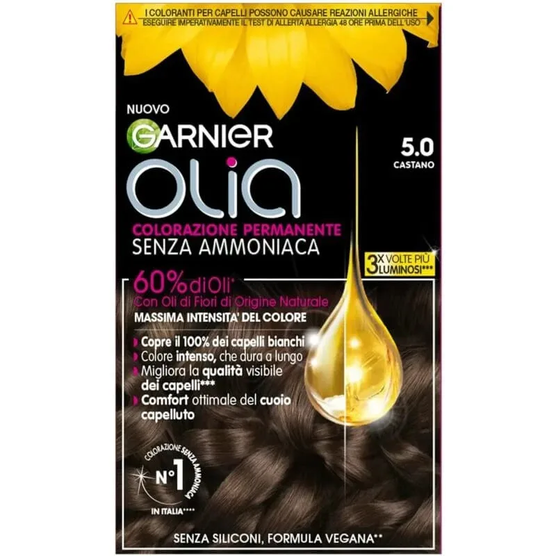Garnier Olia – vopsea permanentă fără amoniac nr. 5.0, castaniu — preț și oferte