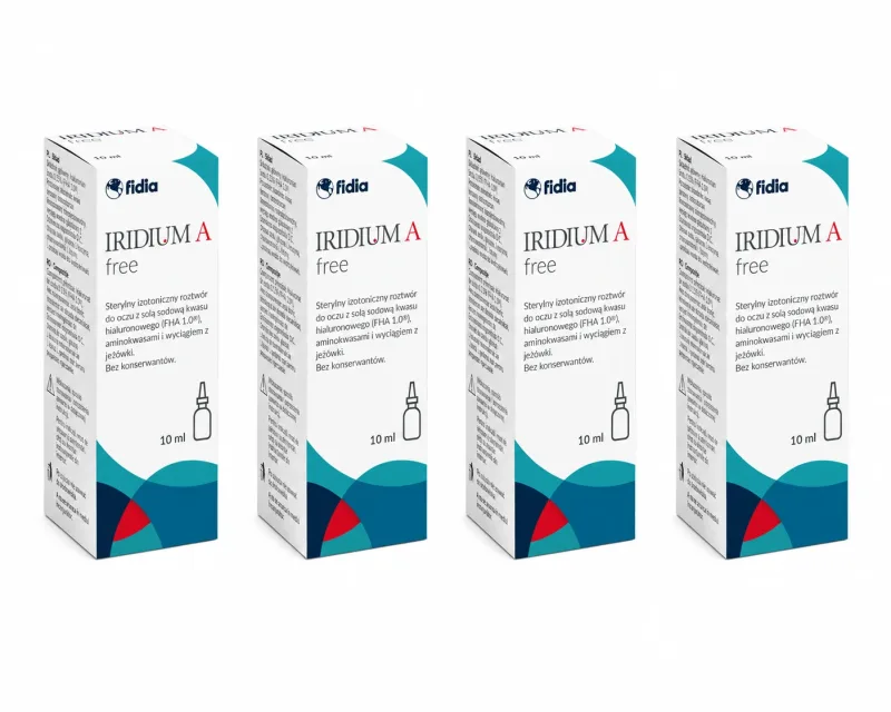 Iridium A Free, picături oculare hidratante, soluție, 4x10 ml FIDIA FARMACEUTICI — preț și oferte