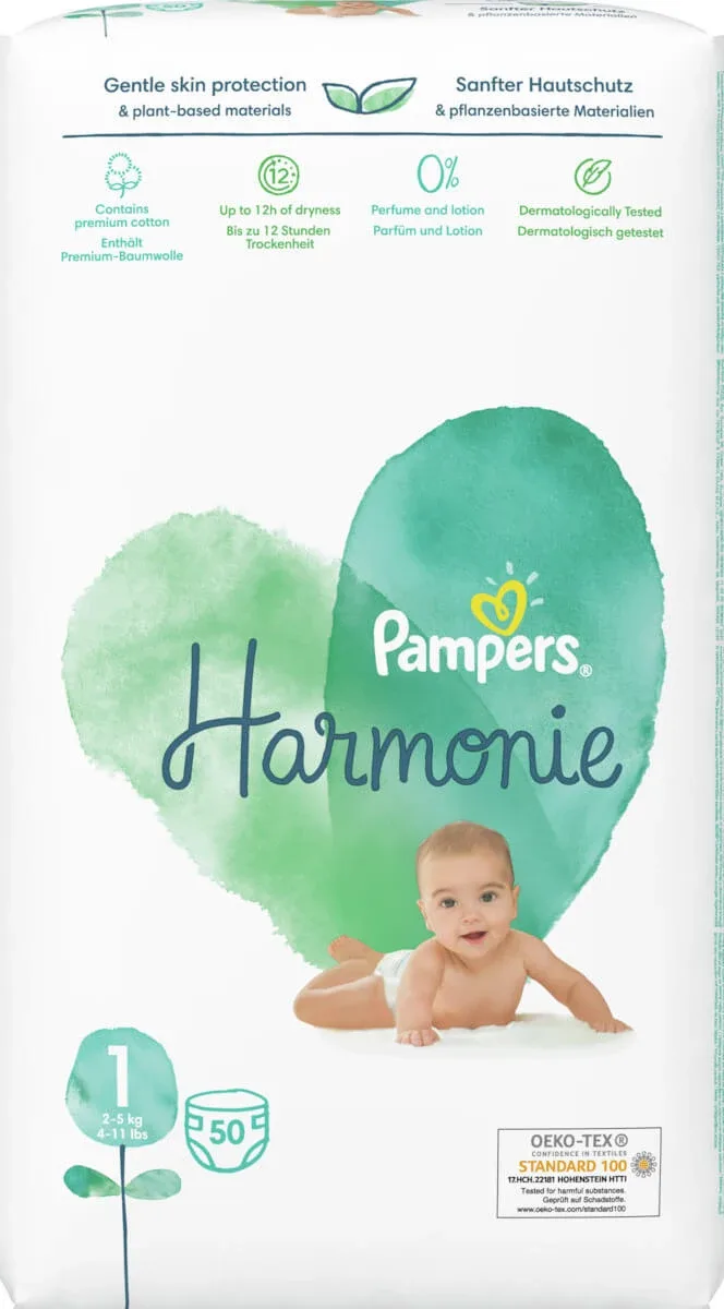PAMPERS Harmonie No.1 Pampers cu adeziv pentru 2-5kg 50 bucăți — preț și oferte