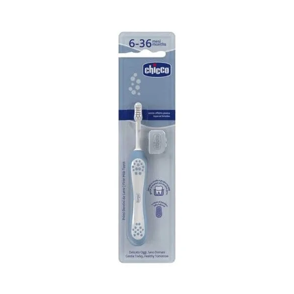 CHICCO Periuța de dinți First Milk Teeth de la 6 la 36 de luni, albastru — preț și oferte