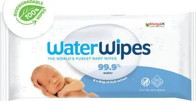 Șervețele WATER Wipes Bio 100% biodegradabile fără miros cu 99,9% apă, 60 bucăți — preț și oferte