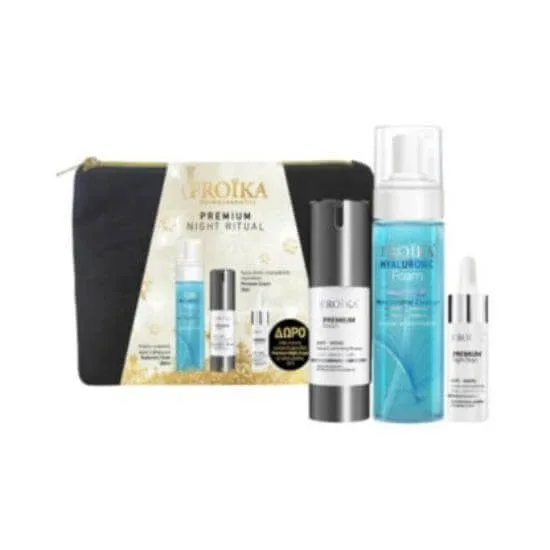 FROIKA Promo Premium Night Ritual Premium Cream Face Cream 30ml & Hyaluronic Foam Cleansing 200ml & Premium Night Drops Intensive Oil 10ml — preț și oferte