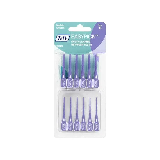 TEPE EasyPick Scobitoare elastică ranforsată dimensiune XL (violet) x36 bucăți și cutie de călătorie — preț și oferte