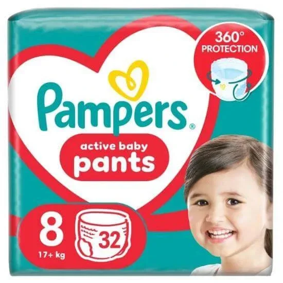 PAMPERS Pants No.8 (17+kg) Pantaloni pentru copii Pull-on 32 bucăți — preț și oferte