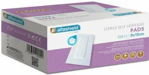 Plasturi autoadezivi sterili ALFASHIELD 15X9cm 50 bucăți